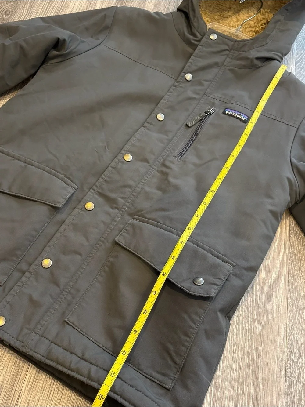 Patagonia Kids Dark Gray Hooded Field Coat Size 12